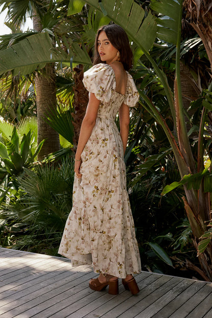 Robbie Floral Midi Dress in Mauve FINAL SALE