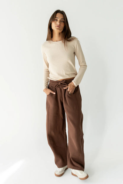 Maribel Barrel Sweatpants in Brown FINAL SALE