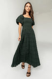 Beckie Smocked Maxi Dress in Green FINAL SALE