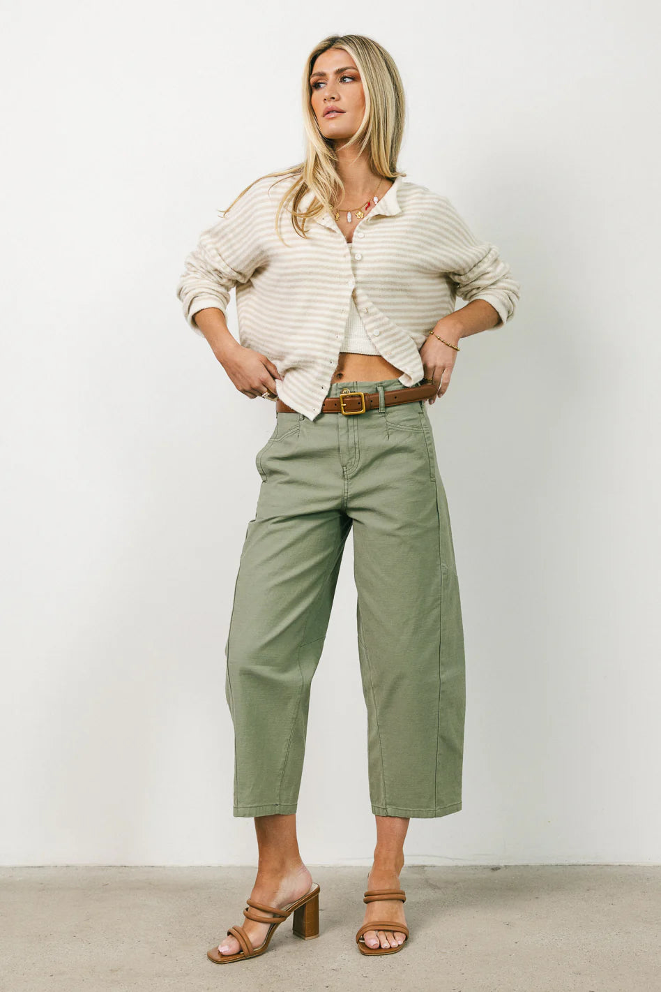 Sephrina Barrel Pants in Olive FINAL SALE