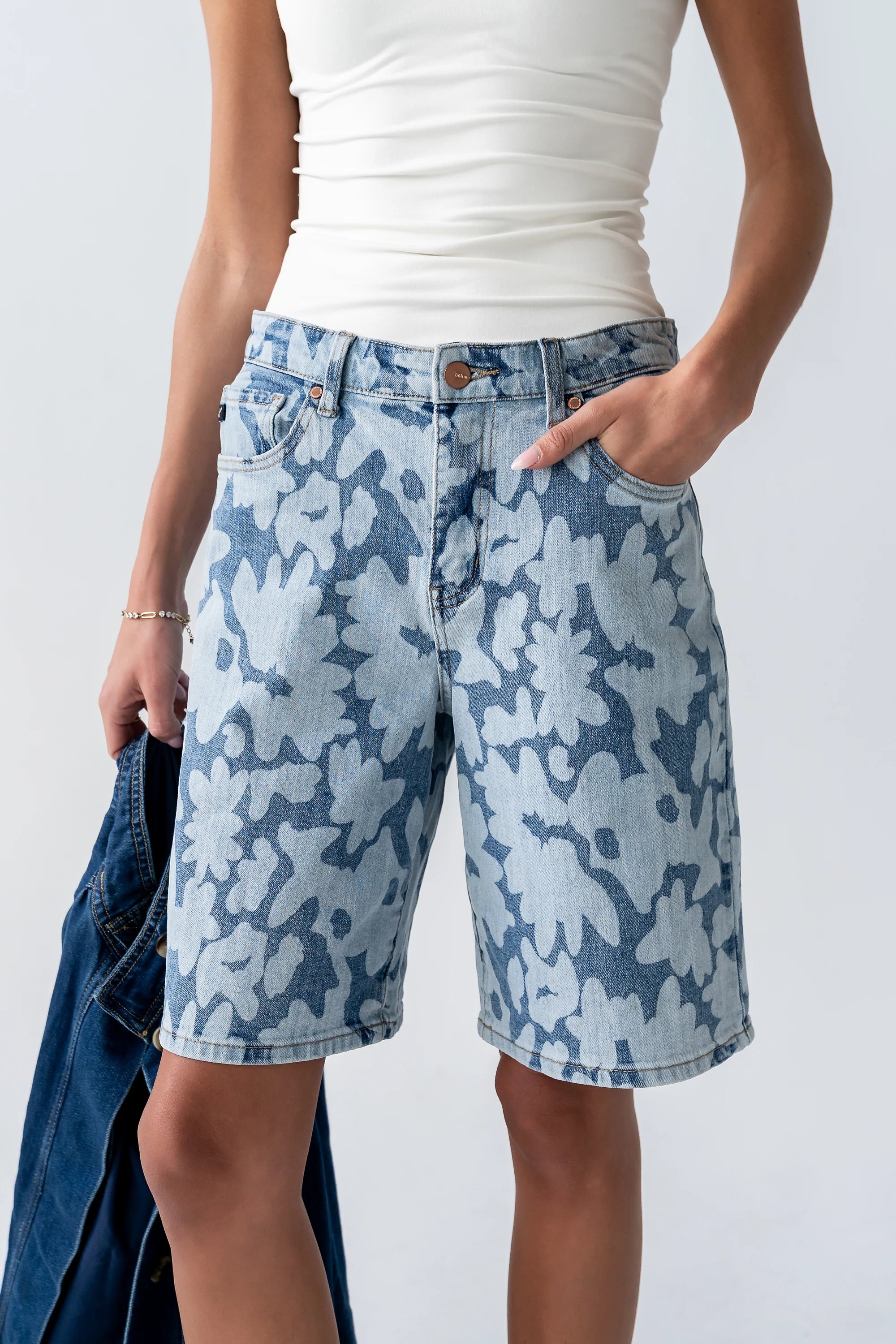 Declan Floral Bermuda Denim Shorts