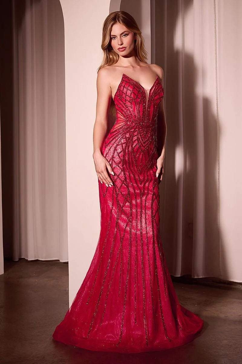MAXWELL GOWN CRYSTAL STRAPLESS EMBELLISHED MERMAID GOWN