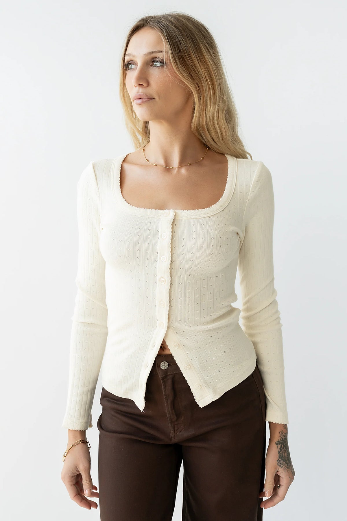 Pura Knit Top in Cream