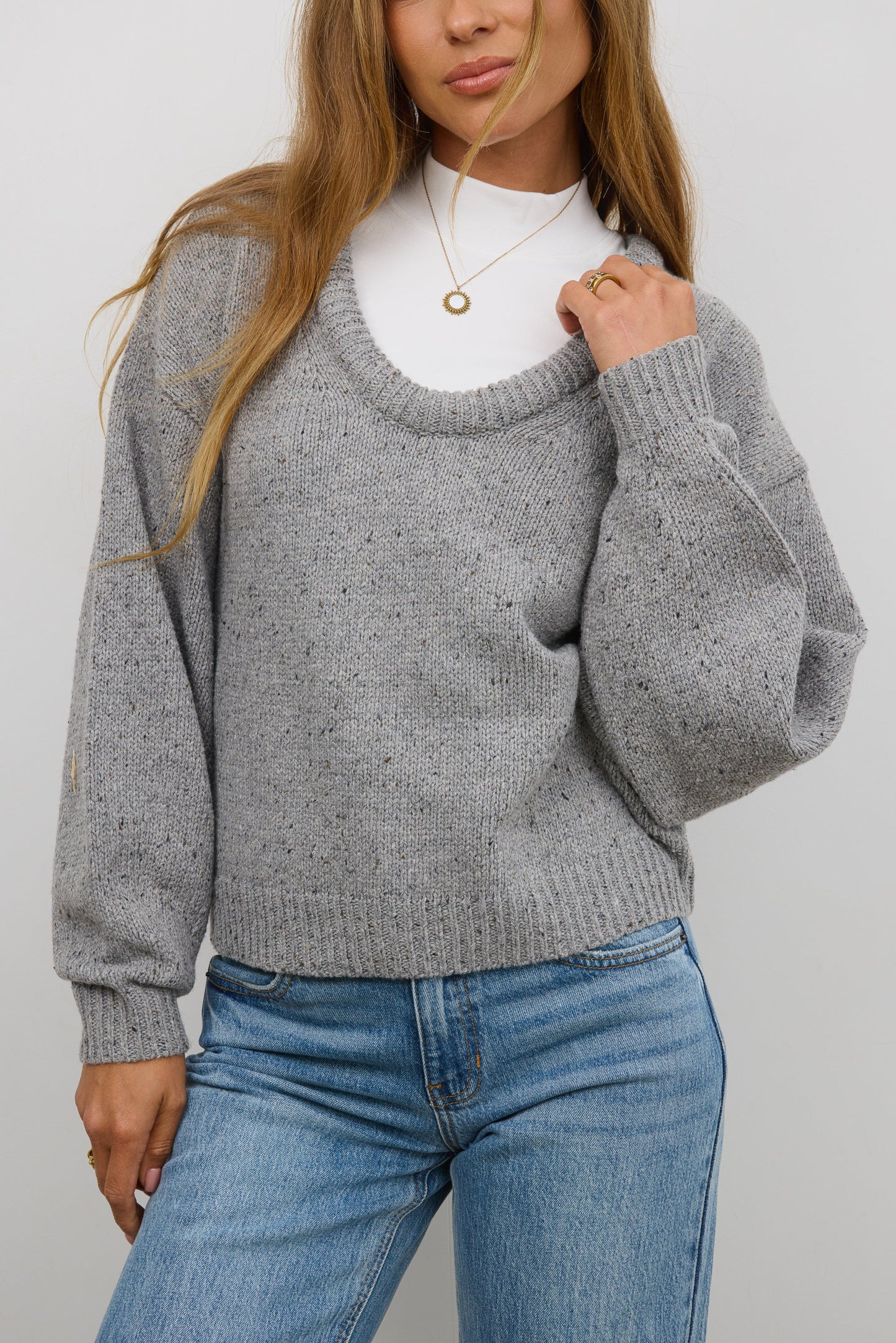 Fern Relaxed Sweater in Grey FINAL SALE