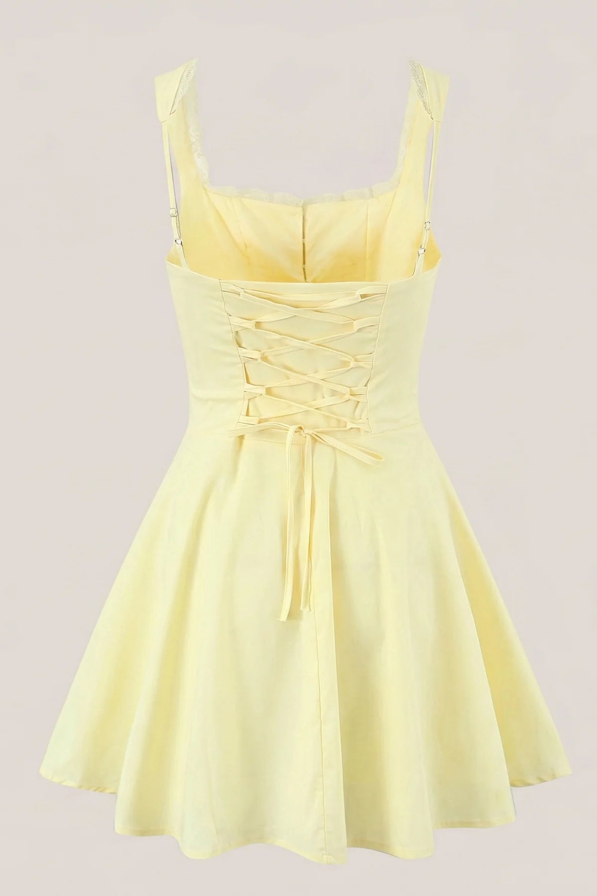 White Cotton Ruffled A Line Mini Dress