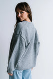 Kaia Knit Cardigan in Heather Grey