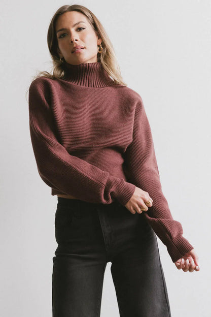 Gracelyn Turtleneck Sweater in Redbrown FINAL SALE