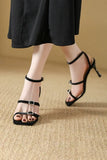 Strappy Open Toe Ankle Buckle Stiletto High Heels
