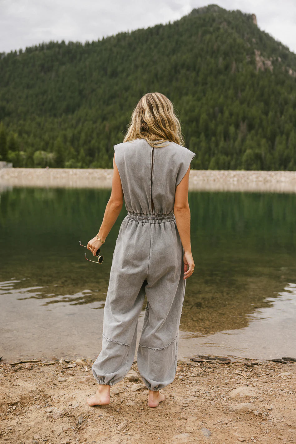 Weekend Warrior Jumpsuit in Grey FINAL SALE