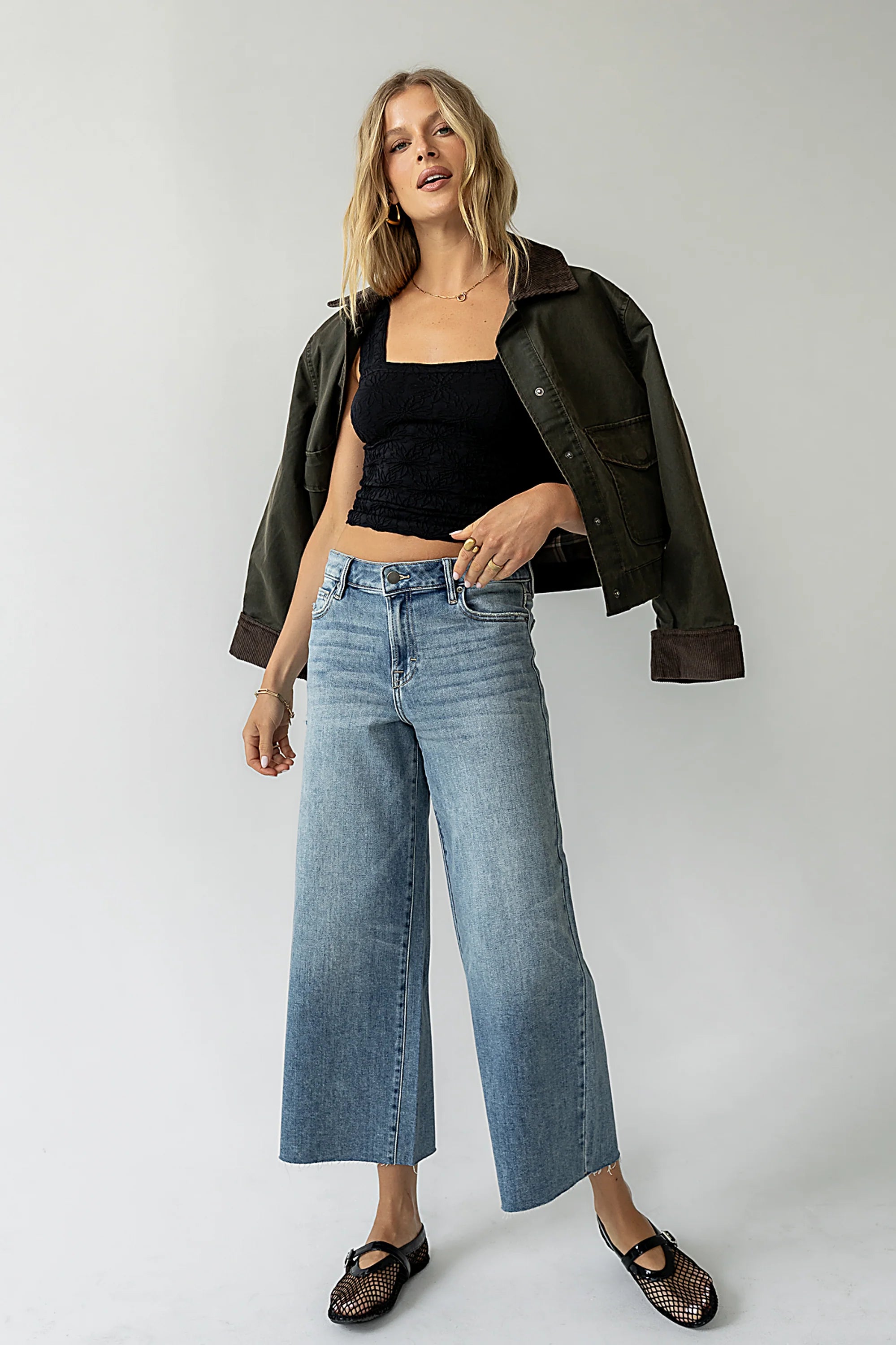 Colette Wide Leg Jeans in Vintage Medium Wash