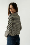 Julianne Striped Cardigan in Black