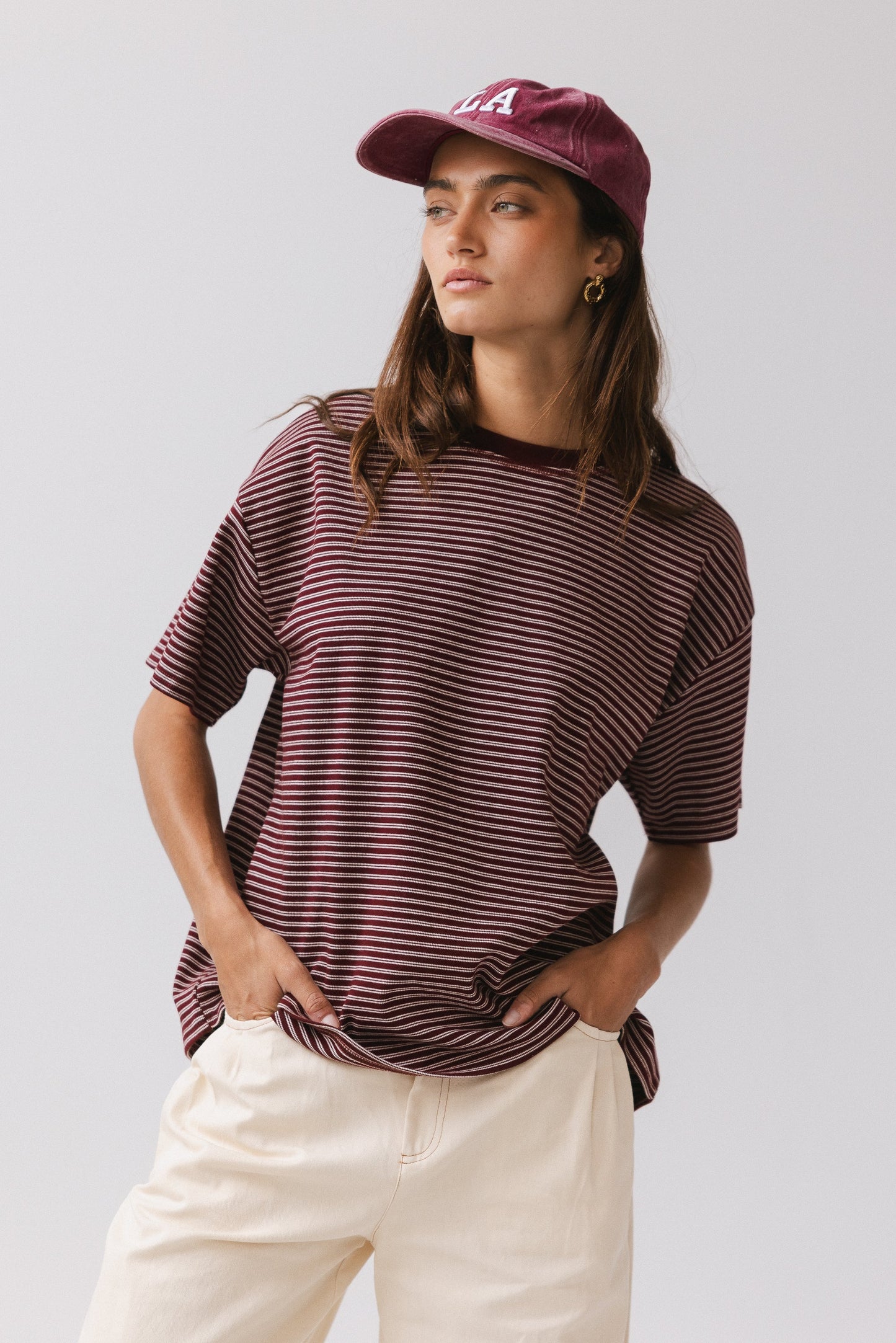 Salem Knit Top in Burgundy