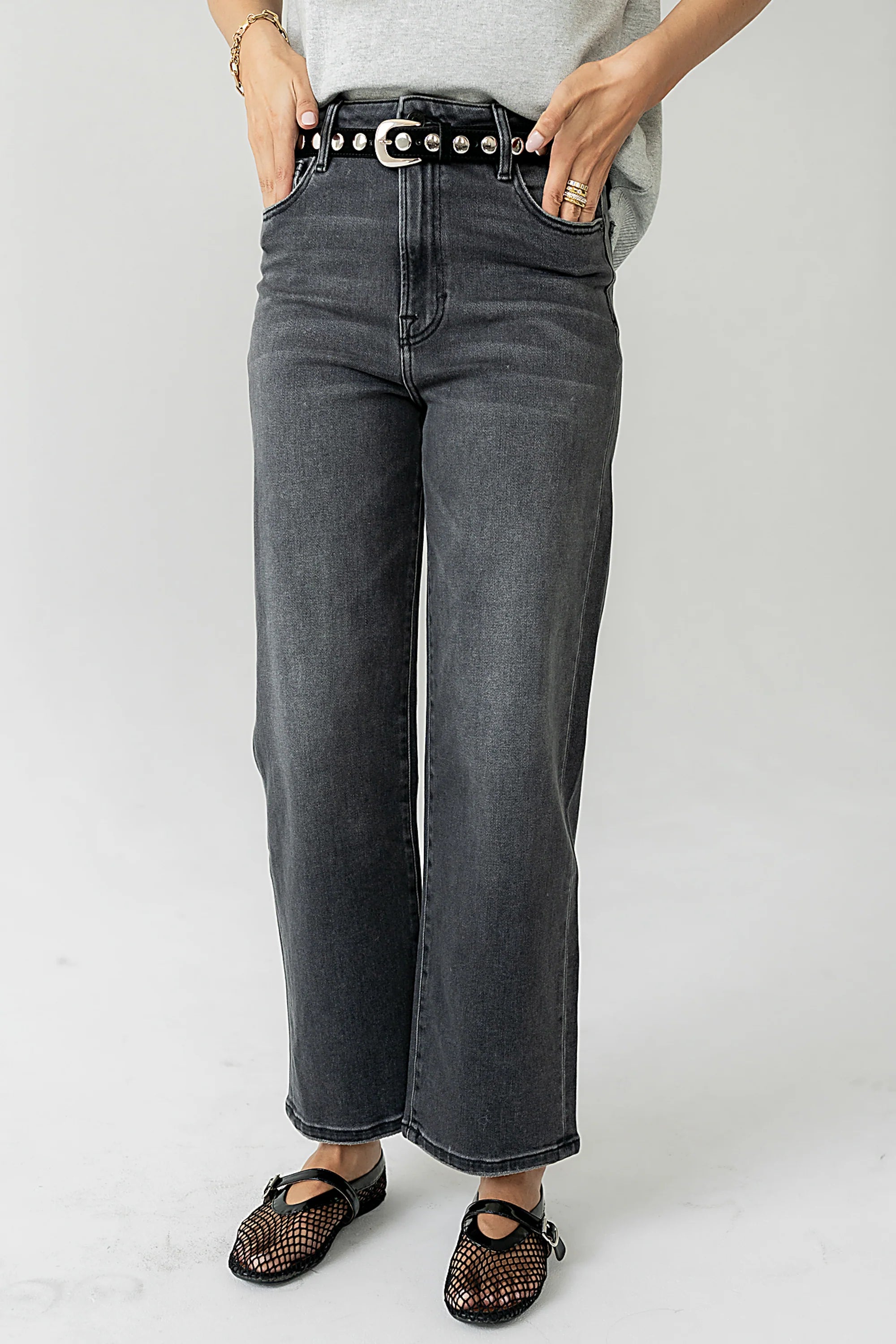 Lilah Studded Belt in Black