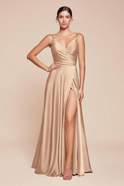 ERICA GOWN SOFT SATIN A LINE DRESS