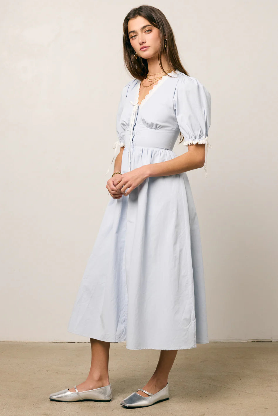 Romy Lace Trim Midi Dress FINAL SALE