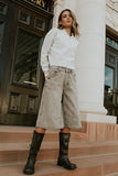 Kelly Knit Bomber Jacket in Grey FINAL SALE
