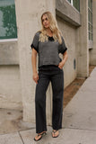 Saige Contrast Sweater in Black FINAL SALE