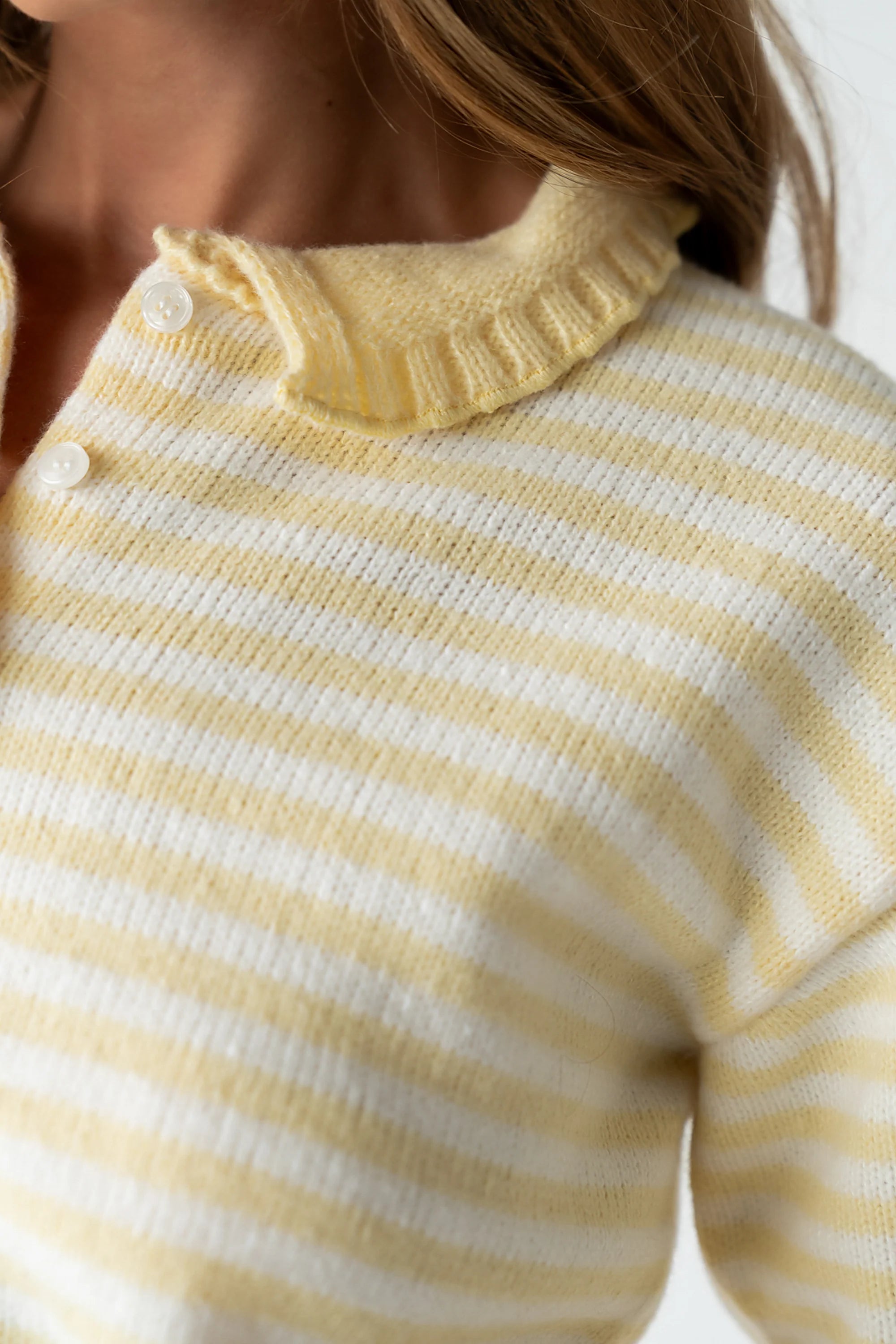 Brenna Striped Cardigan in Yellow