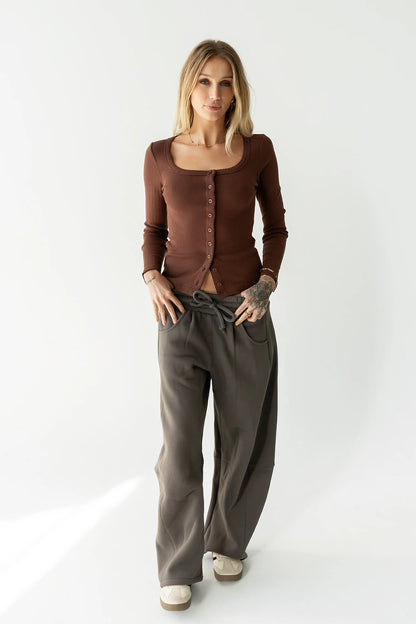 Pura Knit Top in Brown