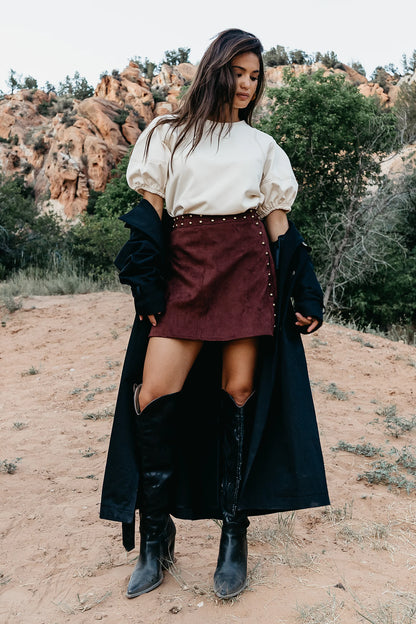 Aspen Puff Sleeve Top in Ecru FINAL SALE
