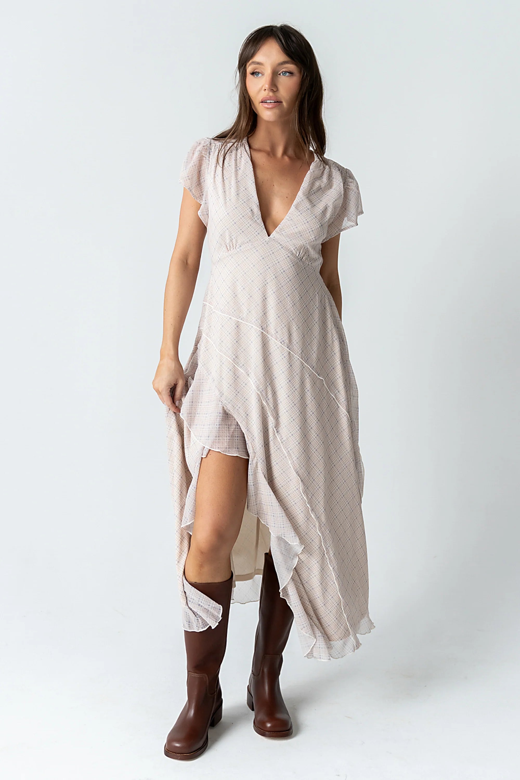 Mindy Plaid Maxi Dress