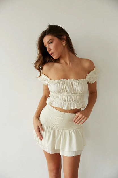 Kaylor Smocked Ruffle Skort