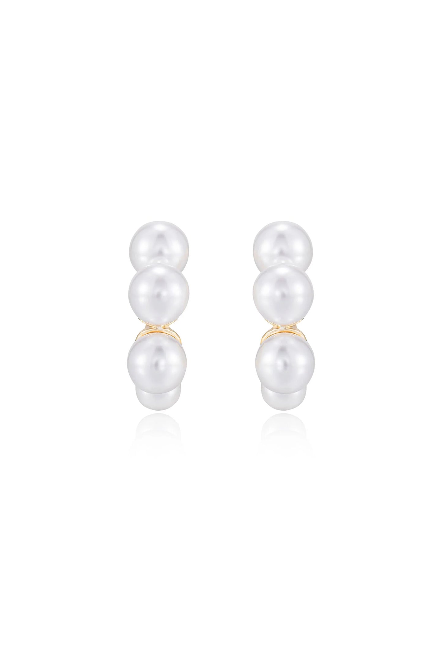 Five Pearls Hoop Earrings