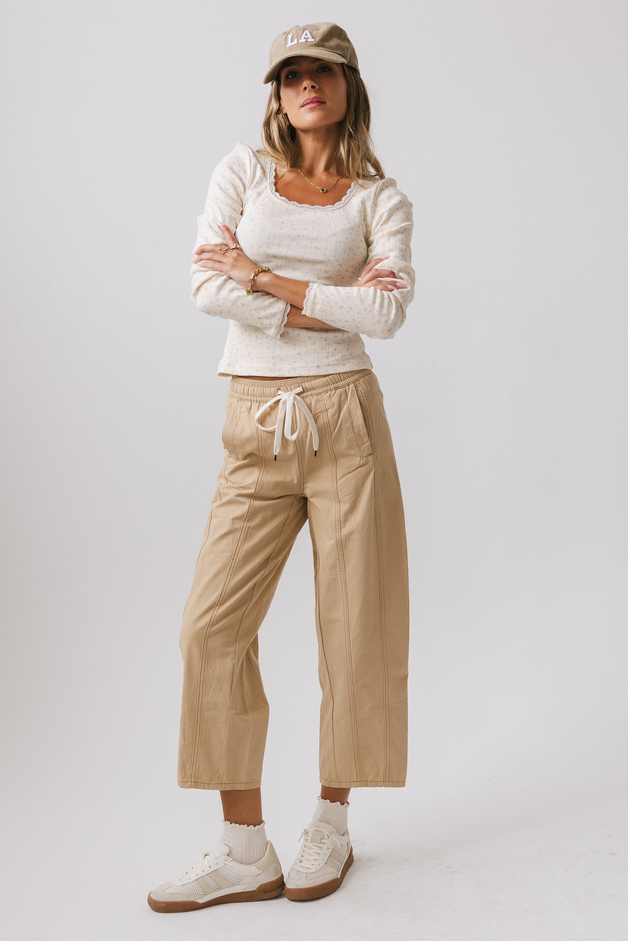 Khai Cropped Pants in Tan FINAL SALE