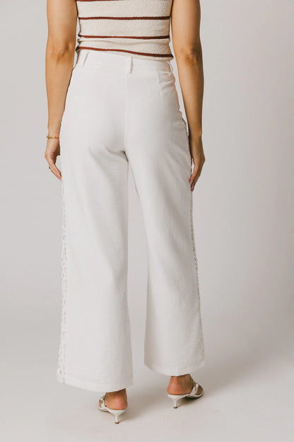 Karie Crochet Pants in White FINAL SALE