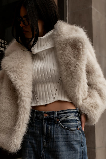 Timothy Sleeveless Sweater in Ivory