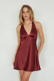 Monet Halter Satin Mini Dress