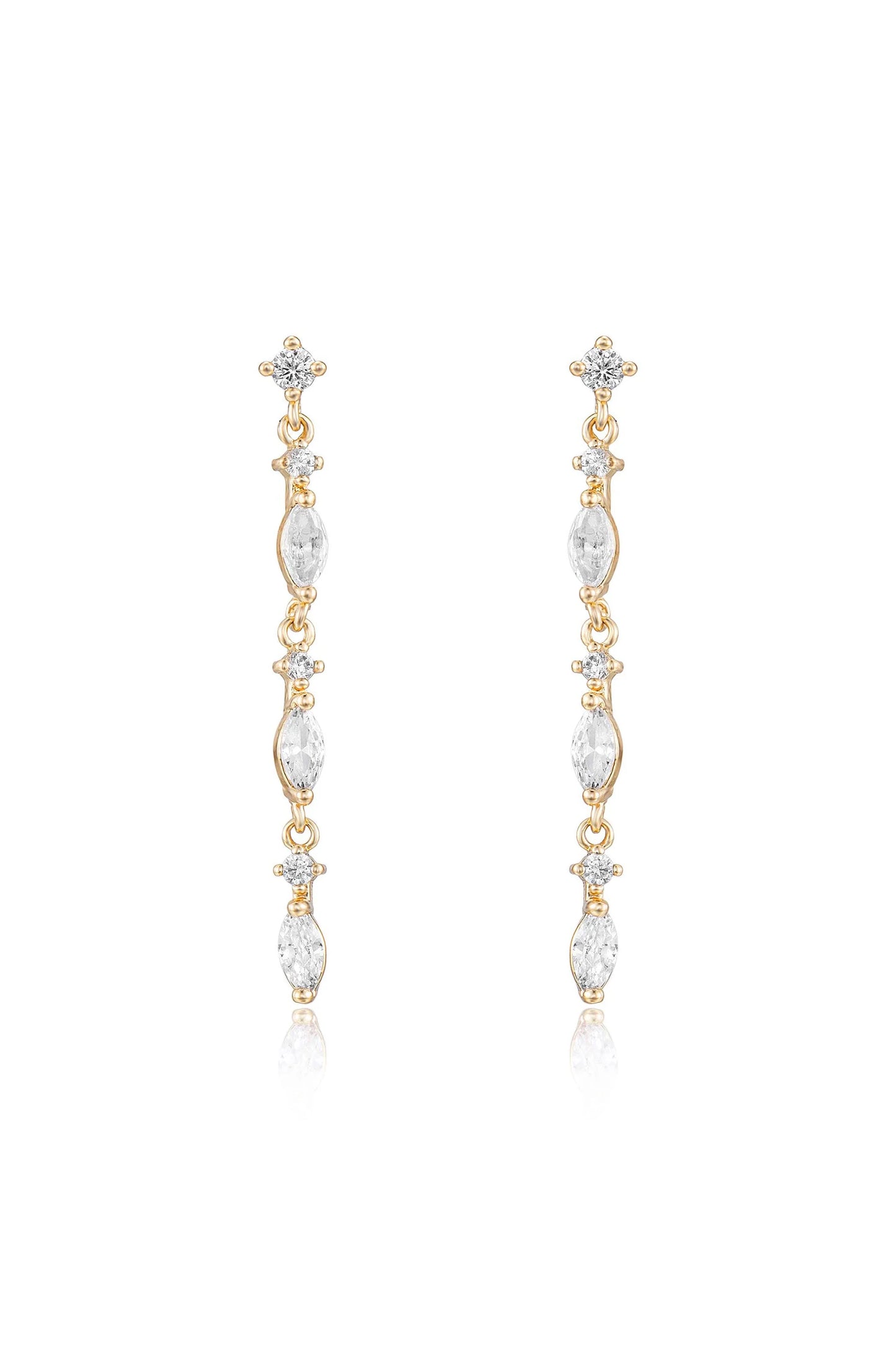 Dainty Linear Crystal Drop Earrings