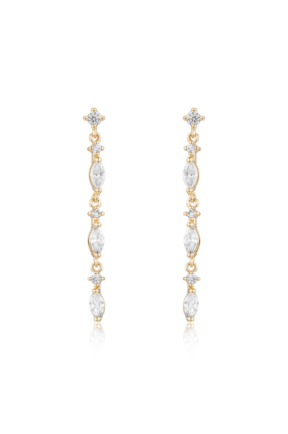 Dainty Linear Crystal Drop Earrings