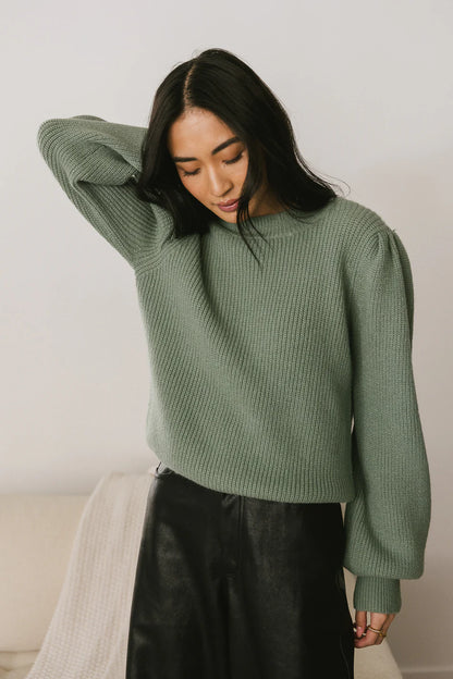 Amber Knit Sweater in Sage FINAL SALE