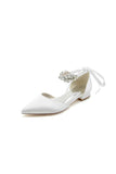 Champagne High Heels with Ornate Crystal and Pearl Accent