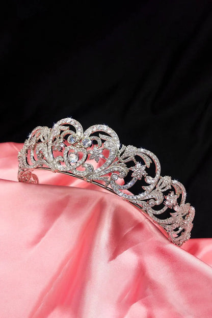 Silver Rheinstone Rhodium plated Princess Tiara