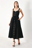 LOVELY NOIR BLACK MIDI DRESS
