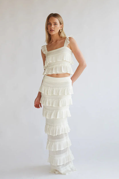 Colette Crochet Top and Maxi Skirt Set