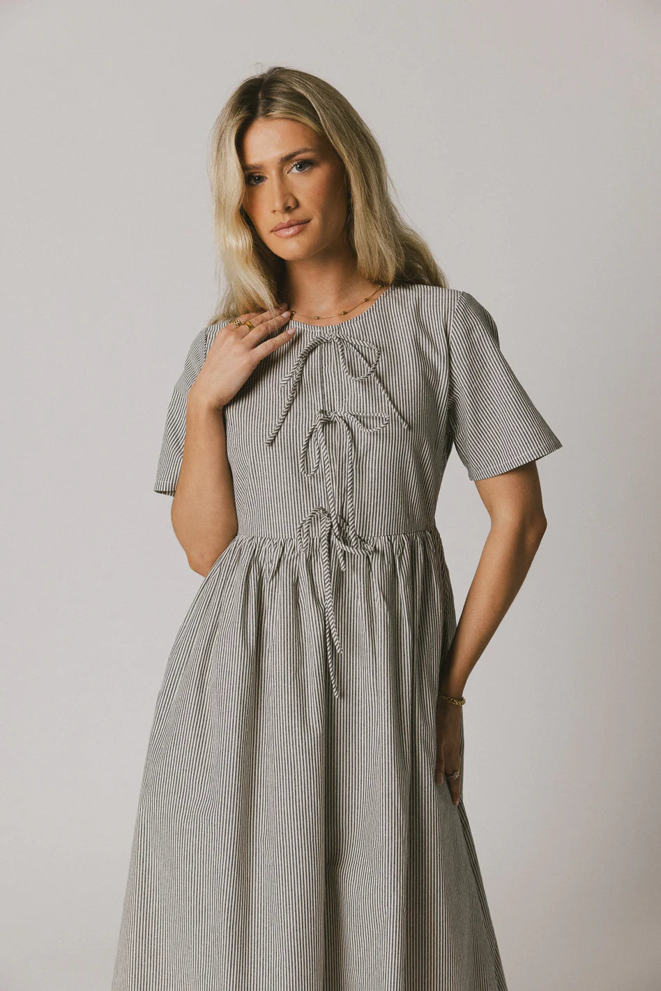 Narla Striped Maxi Dress in Navy FINAL SALE