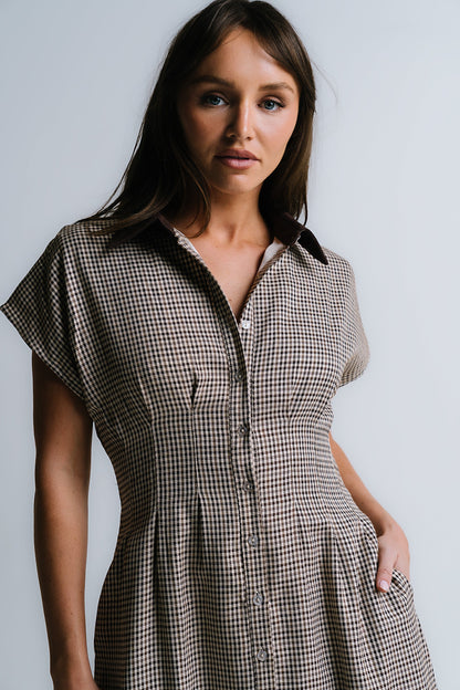 Andie Houndstooth Maxi Dress FINAL SALE