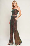 CHARMING COMPOSURE SEQUIN CROP TOP PANT SET FINAL SALE