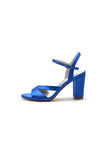 Simple Open Toe Block Heels with Ankle Strap