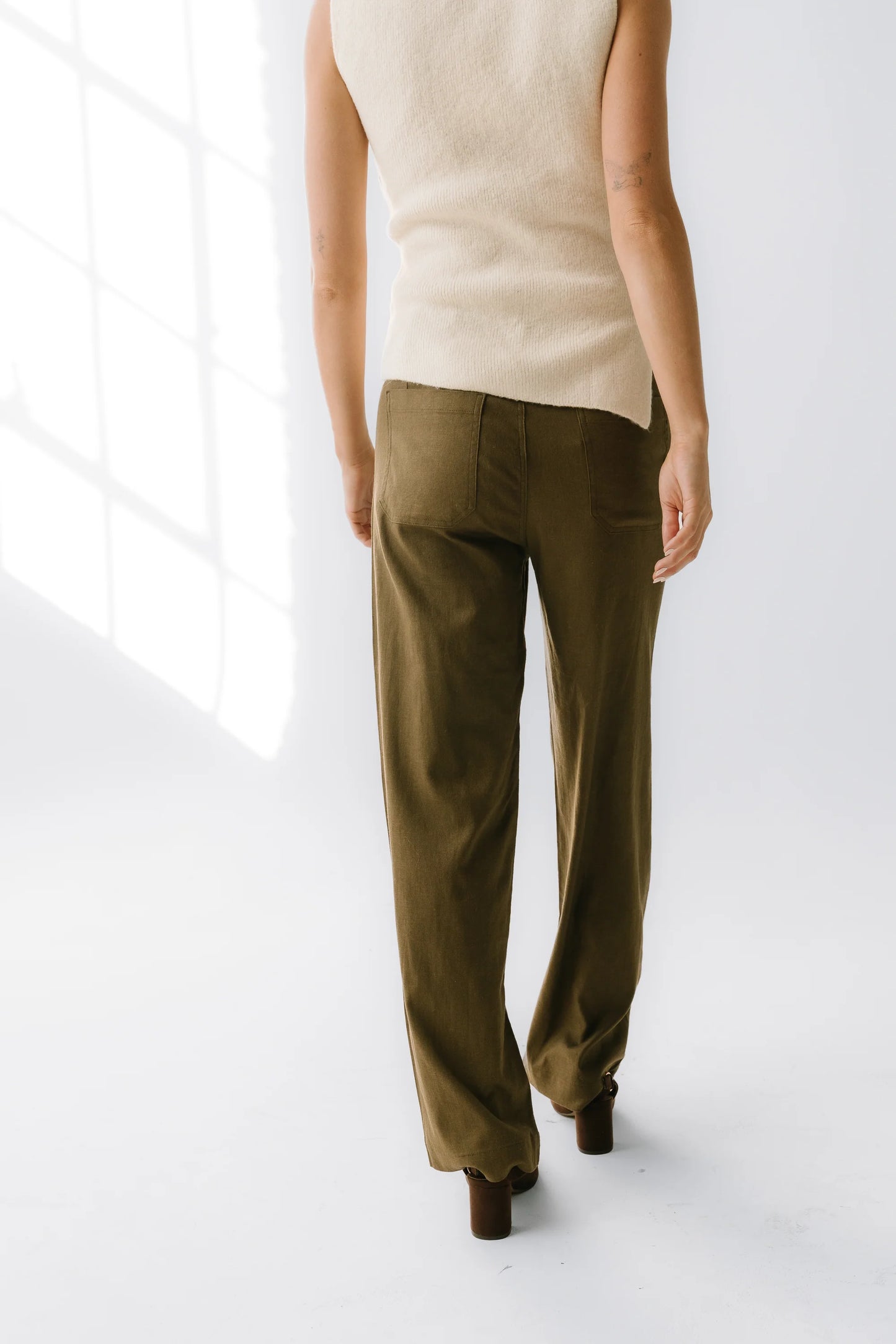 Lander Wide Leg Pants in Olive