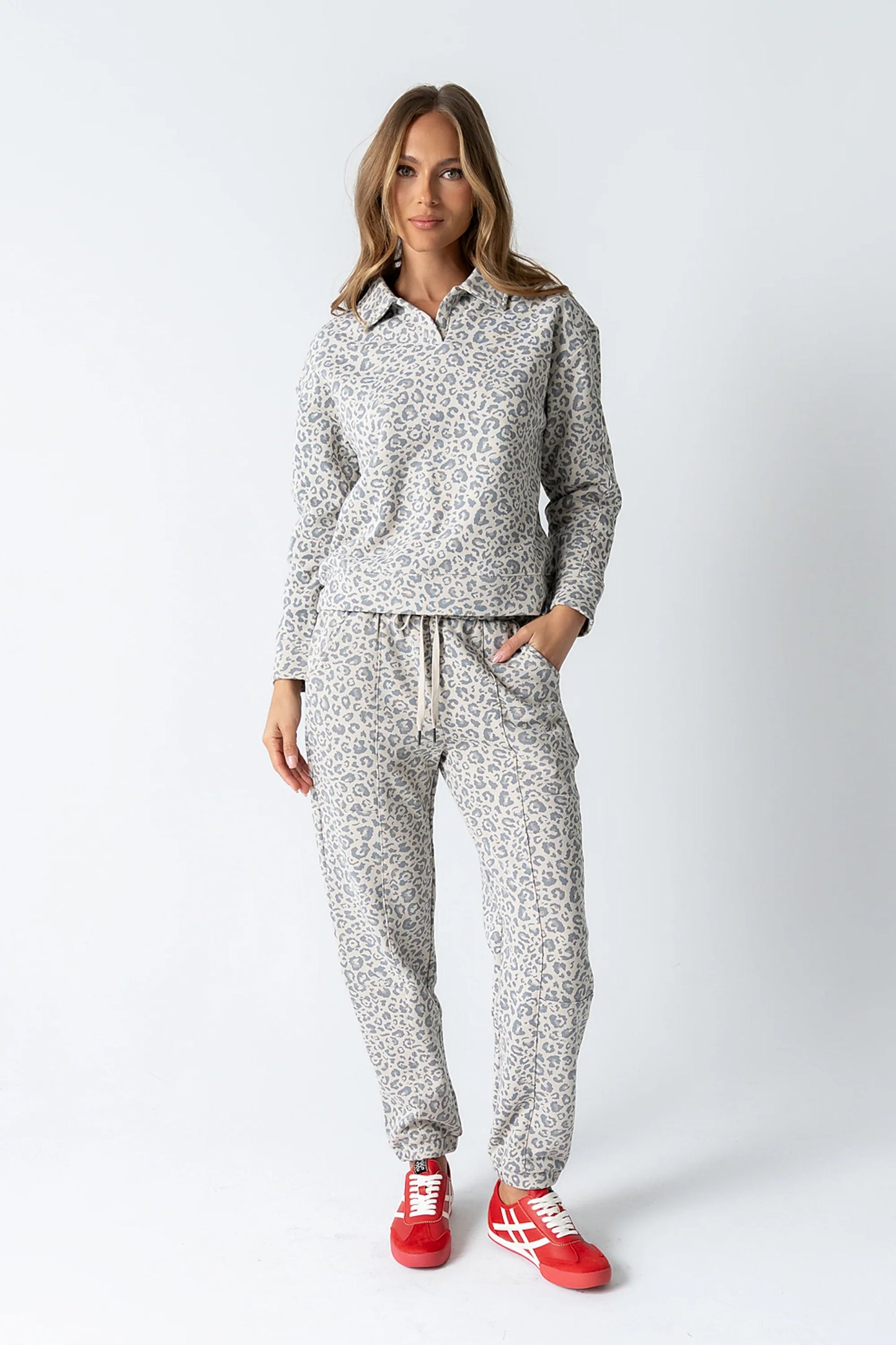 Patricia Collared Sweatshirt in Leopard FINAL SALE