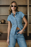 Briley Denim Button Up in Medium Wash