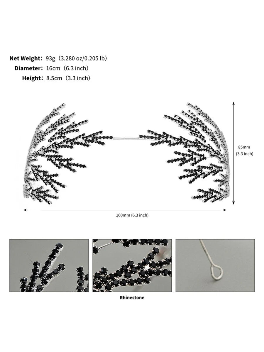 Metal Super Shiny Rhinestone Wide Headband Hair Accessories