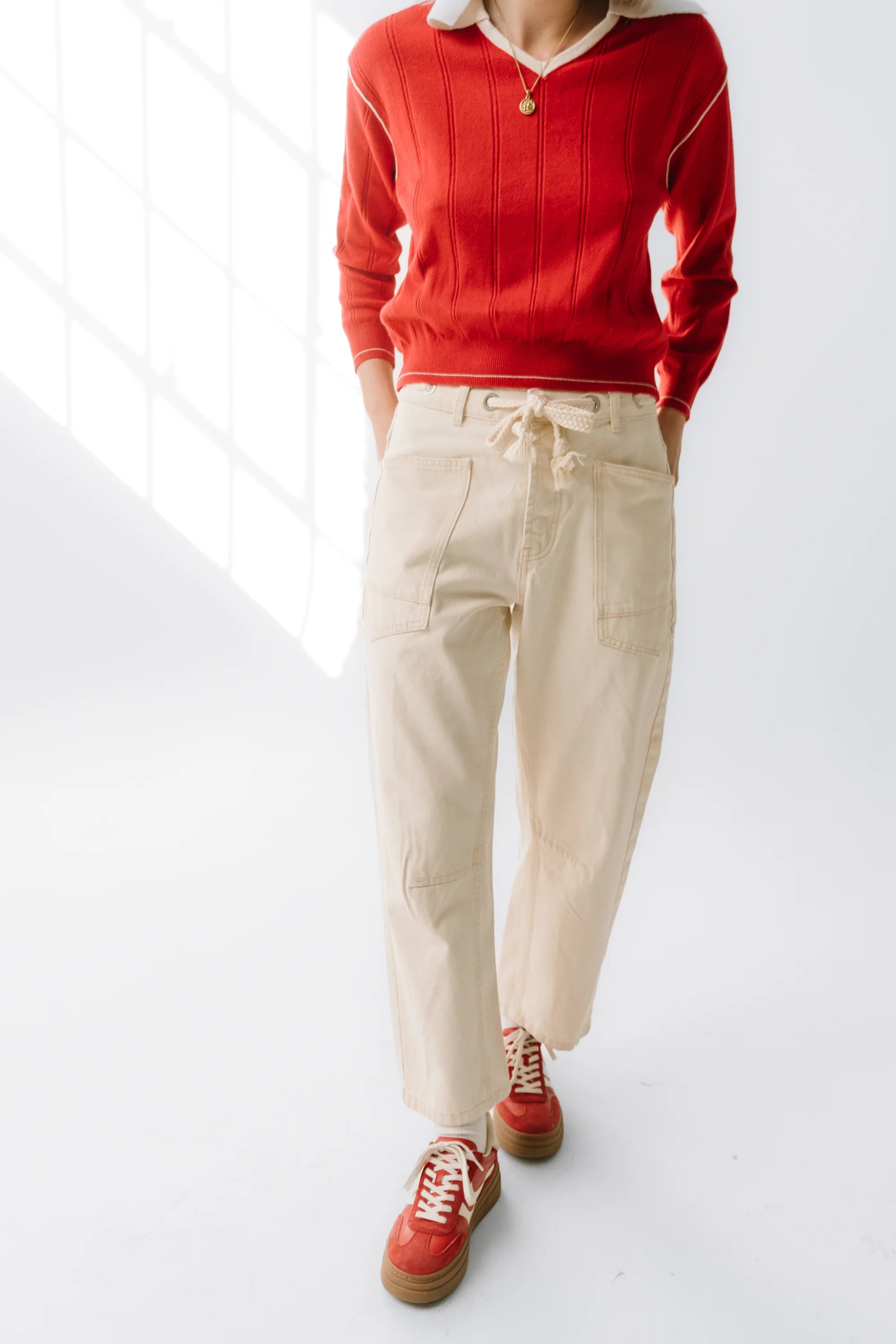 Jocelyn Barrel Jeans in Cream FINAL SALE