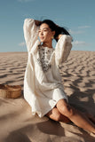Serendipity Embroidered Midi Dress in Cream FINAL SALE