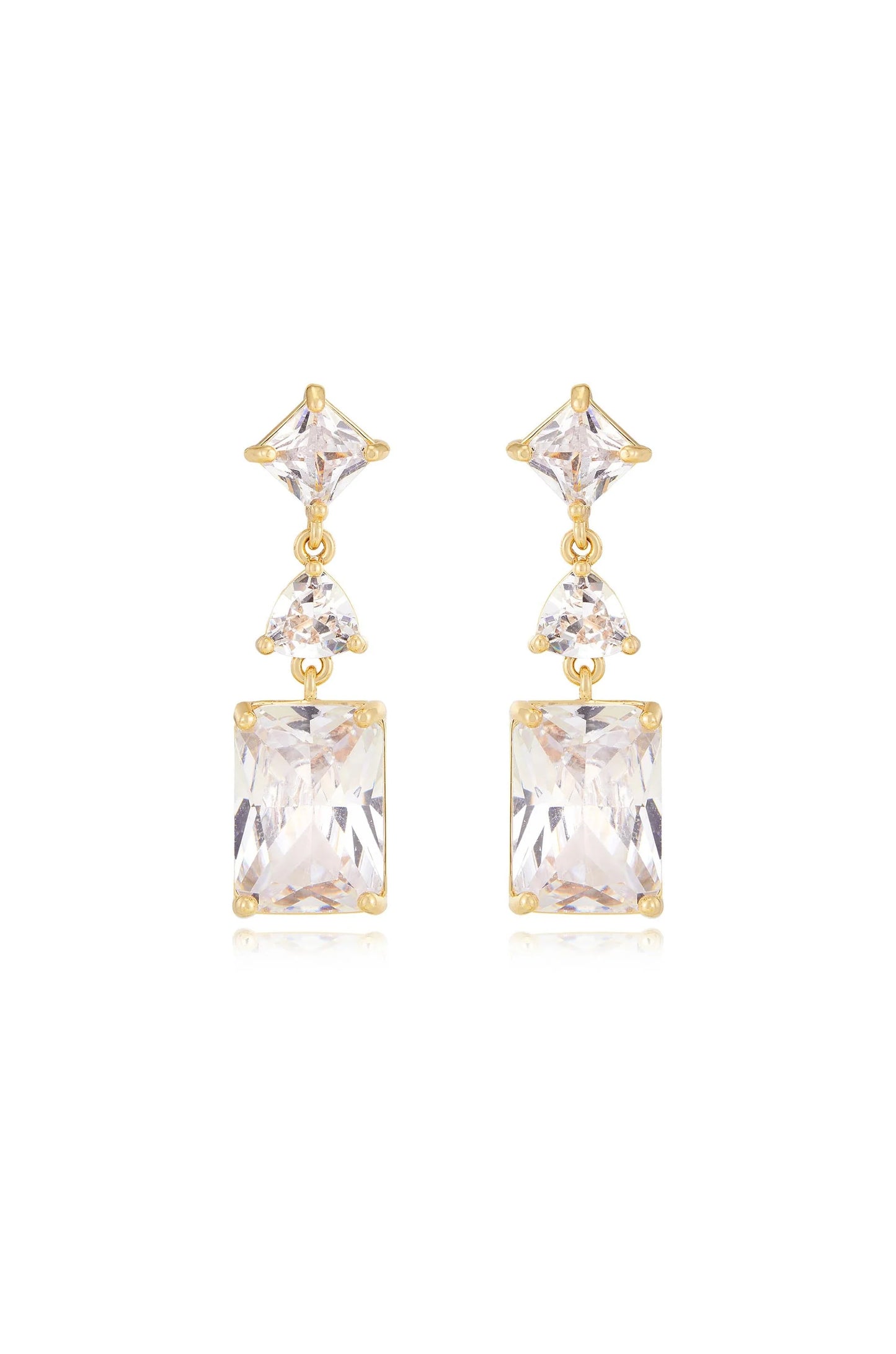 Reflective Crystal Dangle Earrings