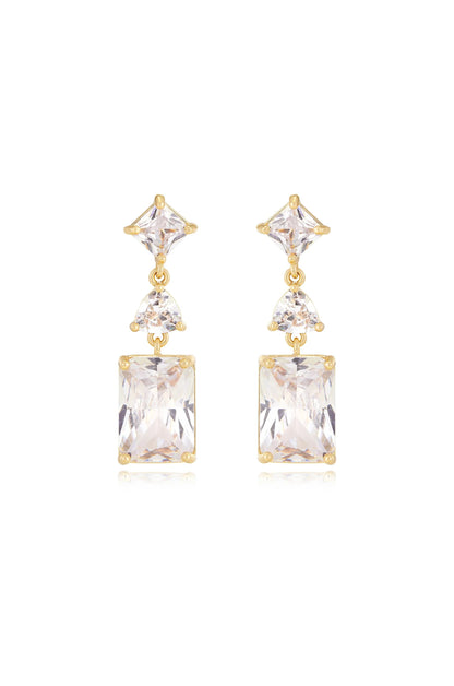 Reflective Crystal Dangle Earrings